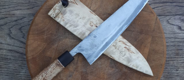 TNT666/1.2443 Sanmai curlybirch kitchen knife